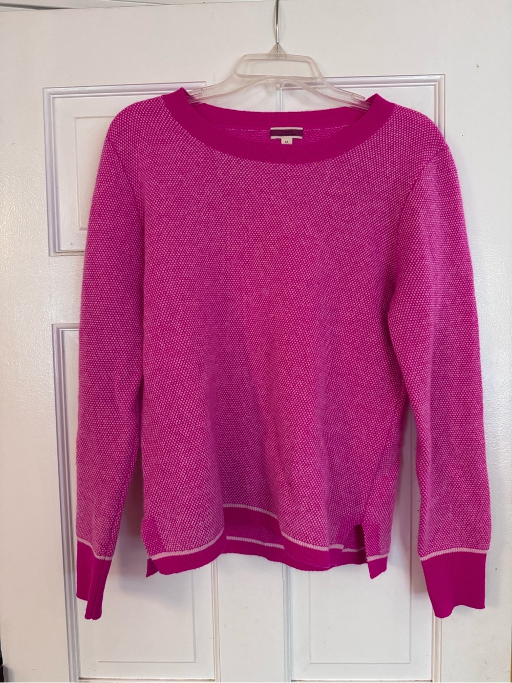 J. Crew Women’s Fuchsia Crewneck Cashmere Sweater - Medium